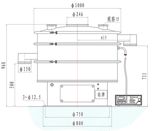 小型不銹鋼振動篩結(jié)構(gòu)圖